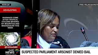 Suspected Parliament arsonist Zandile Mafe denied bail [upl. by Akienahs413]