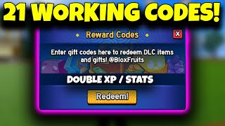 21 WORKING Blox Fruits Codes double xp amp stat reset 2024 [upl. by Anihpled]