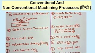 Conventional And Non Conventional Machining Processes हिन्दी [upl. by Marih674]