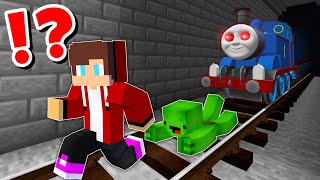 JJ and Mikey VS Horror Thomas Train CHALLENGE in Minecraft  Maizen Minecraft 13 [upl. by Colyer]