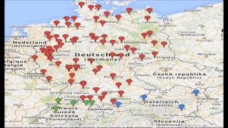 Übersichtskarte der Montagsdemo in Deutschland Österreich und der Schweiz Mahnwache [upl. by Etnovert]