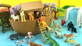 Animals Ark Playset Build and PlayNoahs Animals Ark Fun Toys For Kids  Learning Animal Names [upl. by Vinia]