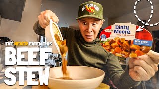 Watch me eat Dinty Moores Beef Stew for the VERY FIRST TIME 🍲😵 [upl. by Aiselad344]