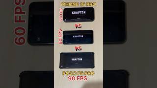 POCO f6 pro😈 vs IPHONE 16💀 PUBG TEST60fps vs 90fps vs 120fpspubgmobile pocof6pro 120fps [upl. by Jacquelyn968]