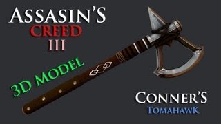 Assassins Creed 3 Connors Tomahawk 3d model [upl. by Ackerley]