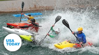 What is kayak cross the wildest new event making their Olympic debut  USA TODAY [upl. by Ainessey]