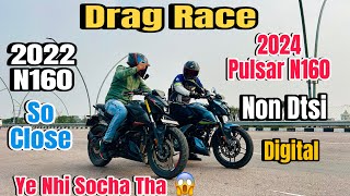 2024 Bajaj Pulsar N160 Vs 2022 Pulsar N160 Drag Race  Top Speed Test  2024 Pulsar N160 Drag Race [upl. by Rodnas]