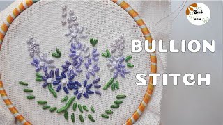 Bullion stitch tutorial Neem flower Hand Embroidery Embsew [upl. by Kingsley803]