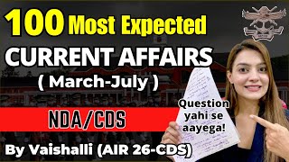 Saare Current Affairs Done✅ CDS 2 2024  NDA TOP 100 Current affairs by Vaishalli [upl. by Rogovy]