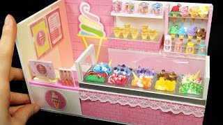 DIY Miniature Realistic Board shop 40  Cone Ice Cream shop decor  Gelato [upl. by Fawnia]