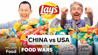 US vs China Lays  Food Wars  Insider Food [upl. by Niuqauj]