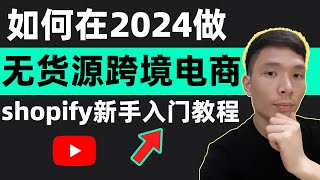 2024无货源跨境电商怎么做shopify新手入门教程！个人怎么开跨境电商Dropshippingzendroppipiadsshopify [upl. by Zeb]