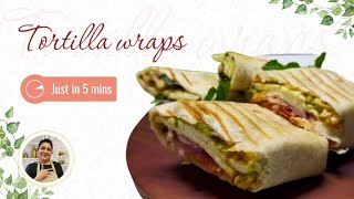 Tortilla wrap recipe vegetarian  easy tortilla wrap  MAKE IN JUST 5 MINUTES [upl. by Adoc]