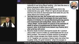 Handling Grief BibleStudy The Way Christian Church Stockton CA Pastor Antoine L Miller [upl. by Elman]