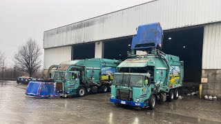 Homewood Disposal Garbage Trucks dumping at the transfer Station and pulling into the yard  loading [upl. by Kcirddes306]