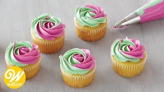 How to Make a TwoTone Buttercream Swirl  Wilton [upl. by Nabala]