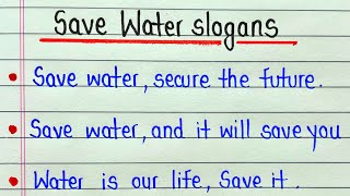 Slogan on save water  Slogan on water in english  Save water slogans [upl. by Creamer]