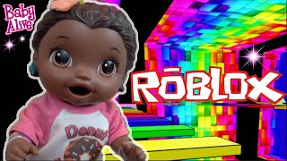 BABY ALIVE plays ROBLOX The Lilly and Mommy Show The toytASTIC Sisters FUNNY KIDS SKIT [upl. by Metabel]