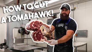 How to Cut Beef Tomahawk Steaks  The Bearded Butchers [upl. by Chabot]