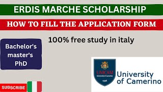 ERDIS MARCHE SCHOLARSHIP HOW TO APPLY APPLICATION PROCESS [upl. by Ryle933]