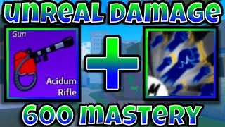 This Acidum Rifle combo does unreal damage  Blox Fruits  Acidum Rifle and Godhuman combo [upl. by Brinn]