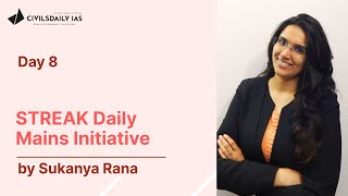 Streak Daily initiative Mains Questions by Sukanya Rana [upl. by Finer]