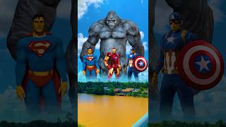 hulk helps iron man super man captain america destroy king kong shorts [upl. by Studley]