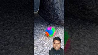 Ball and soft things crushing by car tyre satisfying crushing asmr shorts [upl. by Direj]