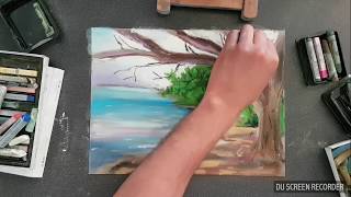 Tuto Apprendre à dessiner avec de pastel sec  la nature [upl. by Akemej]