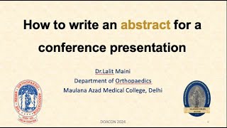 How to write an ABSTRACT for a conference presentation [upl. by Alhan]