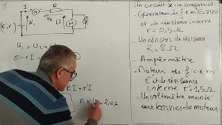 Exercice Transfert dénergie dans un circuit électrique Comportement global dun circuit 1BAC [upl. by Felipa]