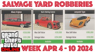 GTA Online  Salvage Yard Robberies  week Apr 4  10 2024 [upl. by Ylirama925]