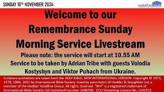 Morning Service Rememberance Sunday 10th November 2024 [upl. by Seerdi]