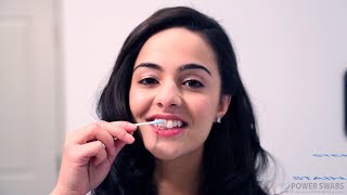 How to quickly and easily use Power Swabs teeth whitening to get a brighter and whiter smile [upl. by Ellened]