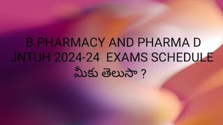 B Pharm amp Pharma D exams schedule 202425 [upl. by Mcmath303]