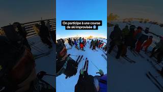 Une course de ski improvisée 🏁🏆 EmilianoSilvaSport ski race winter mountains [upl. by Girard]