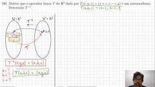 Álgebra Linear  Transformações Lineares  ex6 lista 1 [upl. by Wind]