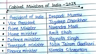 Cabinet minister of India 2023  Modi mantrimandal  cabinet ministers of india 2023 in english [upl. by Tutto]