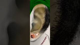 Ear Piercing Cleaning ASMR asmr animted ytshort [upl. by Hannasus]