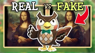 Animal Crossing New Horizons REAL vs FAKE ART Jolly Redd Painting Guide  Genuine Artwork [upl. by Ecnarual]