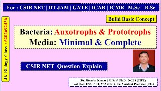 Auxotrophs amp Prototrophs  Media Minimal amp Complete  CSIR NET LIFE SCIENCE [upl. by Ynitsed108]