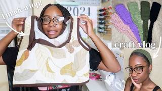 Days in my life  sewing a top new crochet headband chatty vlog [upl. by Haleelahk]