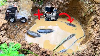 OMG catch fish using mini water pump  fishing exciting  diy tractor ​⁠ [upl. by Anneh]