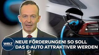 ELEKTROMOBILITÄT Bundesverkehrsminister Volker Wissing will mehr EAutos durch Förderung [upl. by Zuliram]