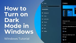 How to Turn on Dark Mode in Windows 10 [upl. by Narej901]