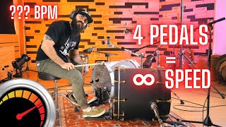 MY BASSDRUM SPEED RECORD  PLAYING 4 PEDALS AT ONCE  400 BPMS [upl. by Cann]