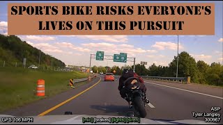 Chasing a Sports Bike through town amp Interstate  Several close calls [upl. by Ayota430]