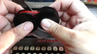 Royal Typewriter Ribbon Change Replace Install Quiet Deluxe Tutorial Demo [upl. by Carena]