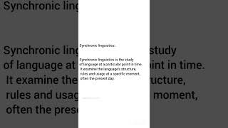 Synchronic and Diachronic approach in Linguistics bsenglish education linguistics [upl. by Aiz]