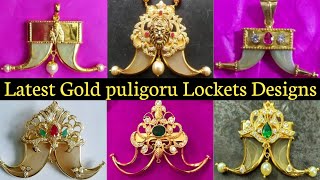 Latest Gold Puligoru Lockets Designs With WeightGold Puligoru Pendent ModelsBy Gold Lakshmi Balaji [upl. by Nadeen]